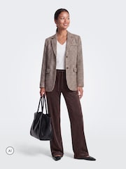 ONLY Brown Faux Suede Straight Leg Trousers - Image 2 of 7