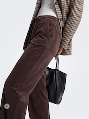 ONLY Brown Faux Suede Straight Leg Trousers - Image 4 of 7