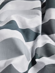 Blue Geometric Wave 100% Cotton Reversible Duvet Cover and Pillowcase Set - Image 4 of 4
