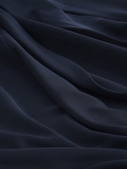Navy Blue Wrap Front Bridesmaid Maxi Dress - Image 10 of 10