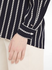 Tommy Hilfiger Argyle Stripe Relaxed Black Shirt - Image 3 of 6