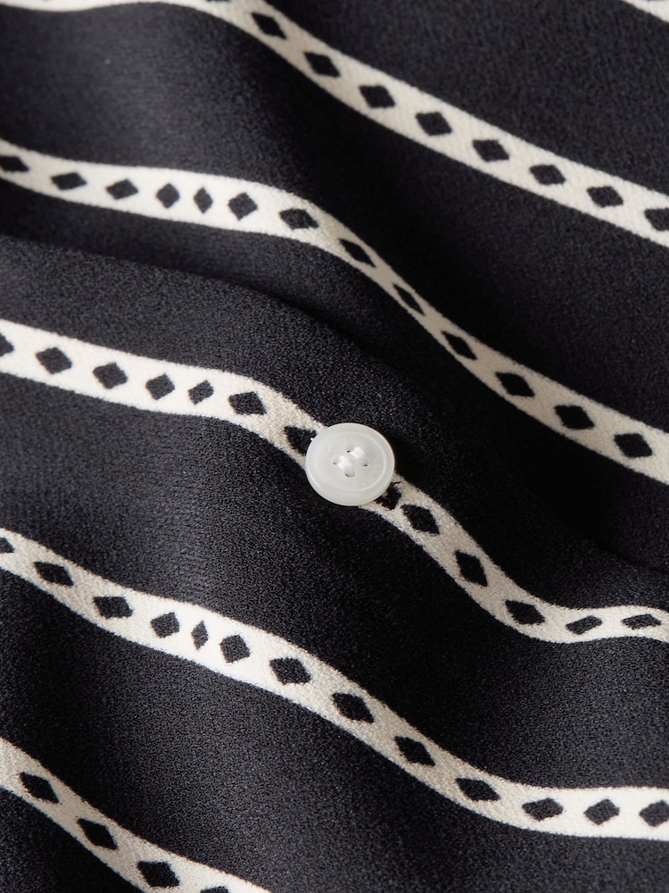 Tommy Hilfiger Argyle Stripe Relaxed Black Shirt - Image 6 of 6 Tommy Hilfiger Argyle Stripe Relaxed Black Shirt - Image 6 of 6