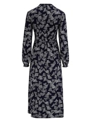 Pour Moi Blue Bridget Slinky Jersey Long Sleeve Midi Dress - Image 4 of 4