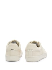 BOSS Natural Embossed Logo Cupsole Suede Trainers - Image 3 of 4