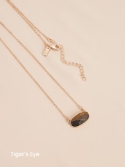 Gold Plated/Silver Plated Oval Semi Precious Stone Necklace - Image 3 of 6