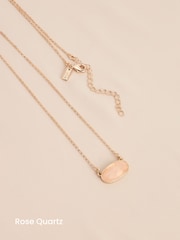Gold Plated/Silver Plated Oval Semi Precious Stone Necklace - Image 5 of 6