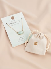 Gold Plated/Silver Plated Oval Semi Precious Stone Necklace - Image 6 of 6