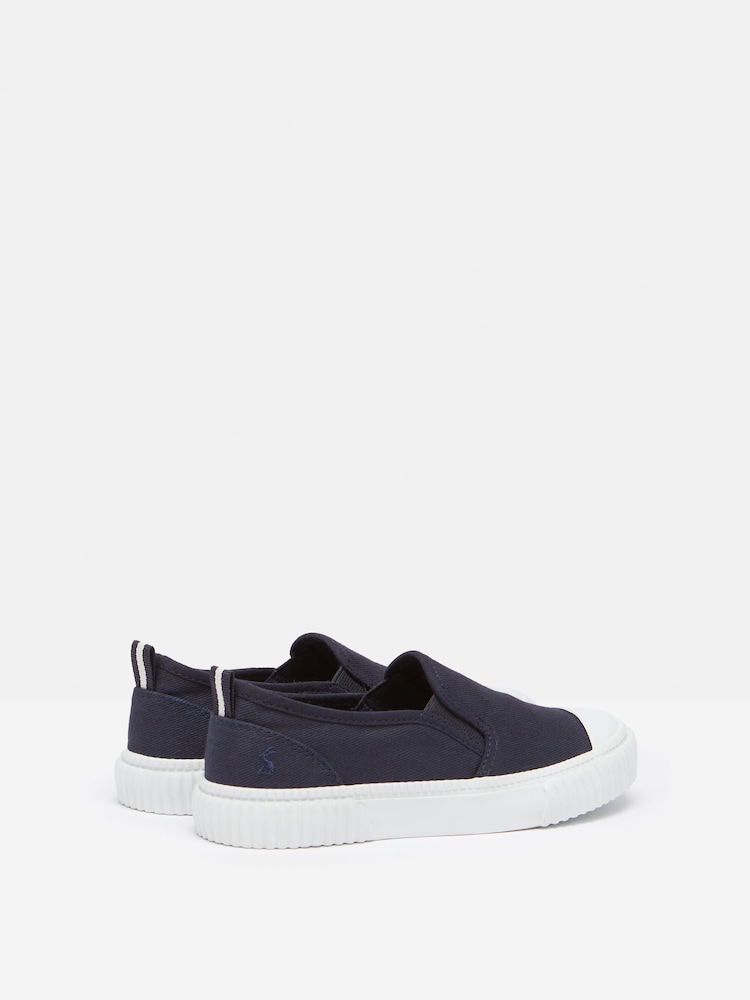 Joules Kids' Peasy Blue Slip On Plimsolls - Image 2 of 6