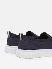 Joules Kids' Peasy Blue Slip On Plimsolls - Image 4 of 6