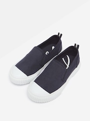 Joules Kids' Peasy Blue Slip On Plimsolls - Image 5 of 6