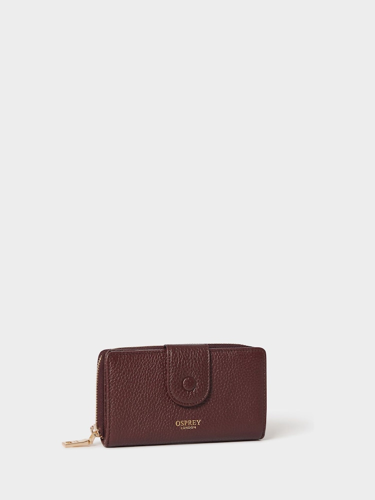 Osprey London Red The Core Medium Leather Popper Matinee Purse - Image 2 of 6 Osprey London Red The Core Medium Leather Popper Matinee Purse - Image 2 of 6