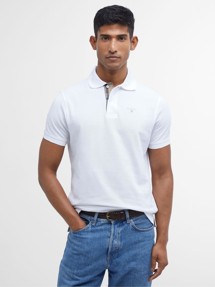 Barbour® White 100% Cotton Classic Polo Shirt - Image 1 of 9