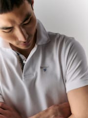 Barbour® White 100% Cotton Classic Polo Shirt - Image 5 of 9