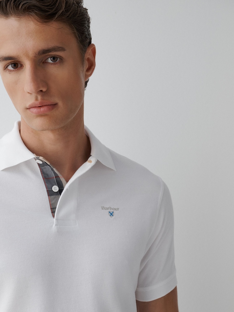 Barbour® White Short Sleeve Classic Polo Shirt - Image 7 of 7 Barbour® White Short Sleeve Classic Polo Shirt - Image 7 of 7