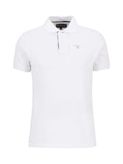 Barbour® White 100% Cotton Classic Polo Shirt - Image 8 of 9
