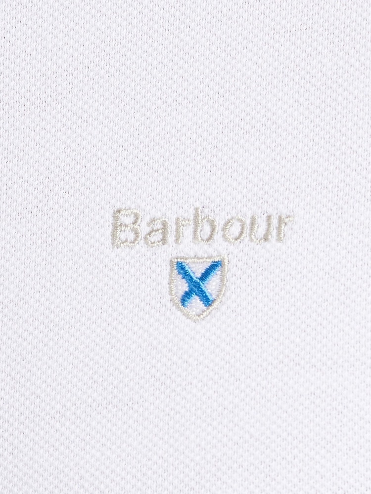 Barbour® White 100% Cotton Classic Polo Shirt - Image 9 of 9 Barbour® White 100% Cotton Classic Polo Shirt - Image 9 of 9