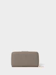 Osprey London Grey The Core Medium Leather Popper Matinee Purse - Image 3 of 6