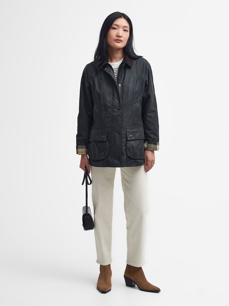 Barbour® Olive Beadnell Classic Wax Jacket - Image 3 of 11