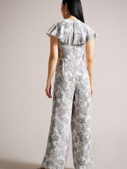 Ted Baker Marlih Cape White Jumpsuit With Ladder Detail - Image 2 of 6