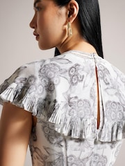 Ted Baker Marlih Cape White Jumpsuit With Ladder Detail - Image 4 of 6
