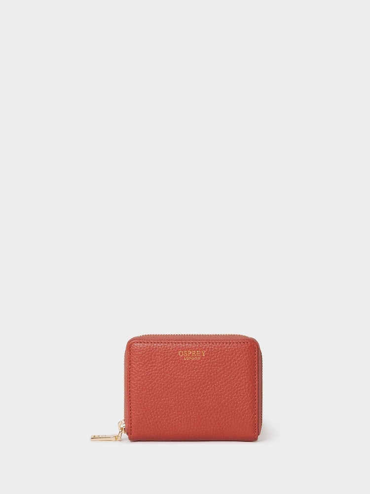 Osprey London Orange The Core Small Leather Zip Around Purse - Image 1 of 6 Osprey London Orange The Core Small Leather Zip Around Purse - Image 1 of 6