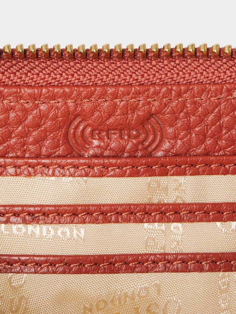 Osprey London Orange The Core Small Leather Zip Around Purse - Image 6 of 6 Osprey London Orange The Core Small Leather Zip Around Purse - Image 6 of 6