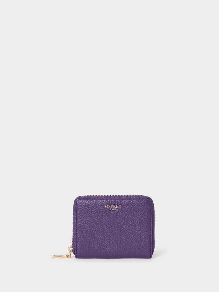 Osprey London Purple The Core Small Leather Zip Around Purse - Image 1 of 6 Osprey London Purple The Core Small Leather Zip Around Purse - Image 1 of 6