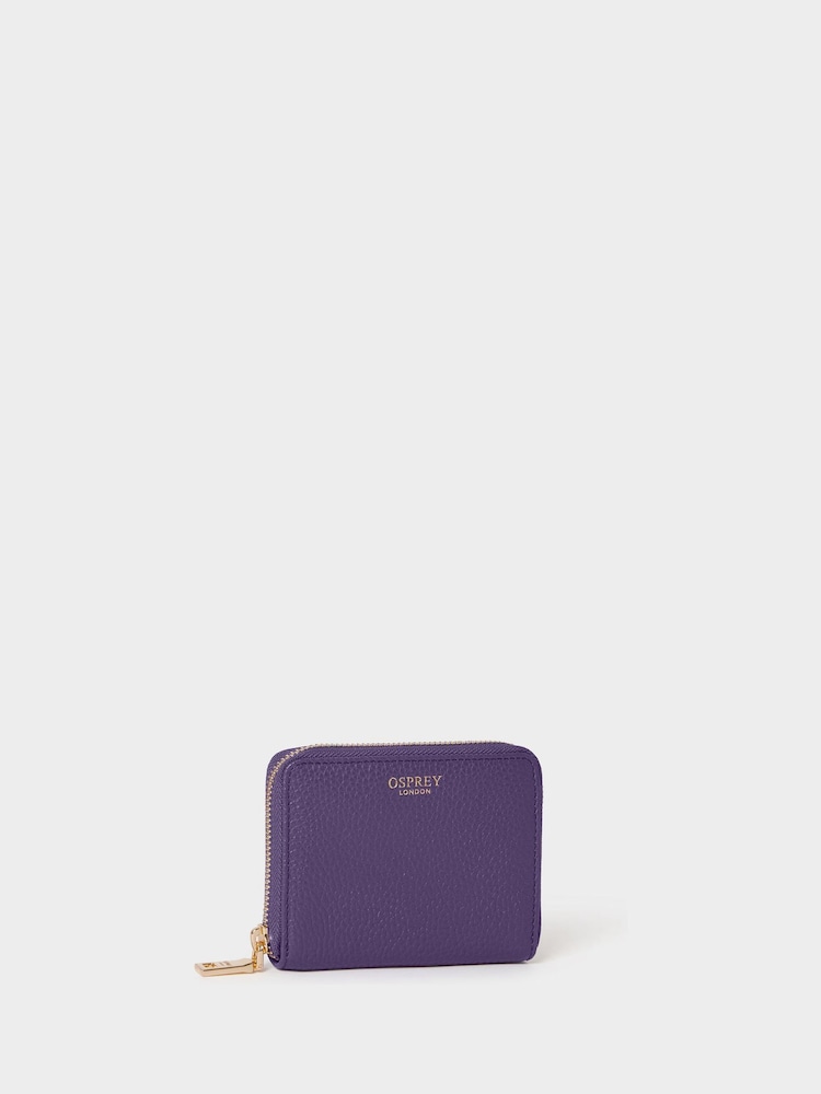 Osprey London Purple The Core Small Leather Zip Around Purse - Image 2 of 6 Osprey London Purple The Core Small Leather Zip Around Purse - Image 2 of 6