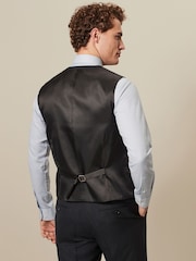 Navy Blue Textured Wool Suit: Waistcoat - Image 3 of 10