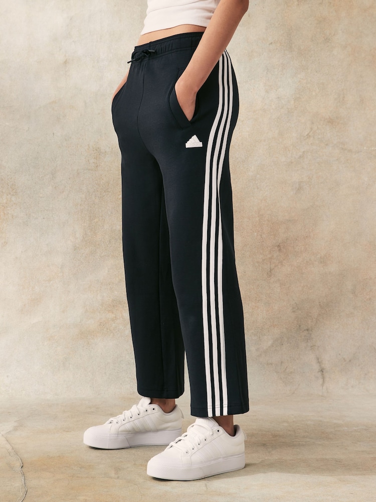 adidas Black Sportswear Future Icons 3-Stripes Open Hem Joggers - Image 1 of 6