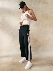 adidas Black Sportswear Future Icons 3-Stripes Open Hem Joggers - Image 3 of 6