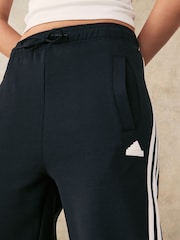 adidas Black Sportswear Future Icons 3-Stripes Open Hem Joggers - Image 5 of 6
