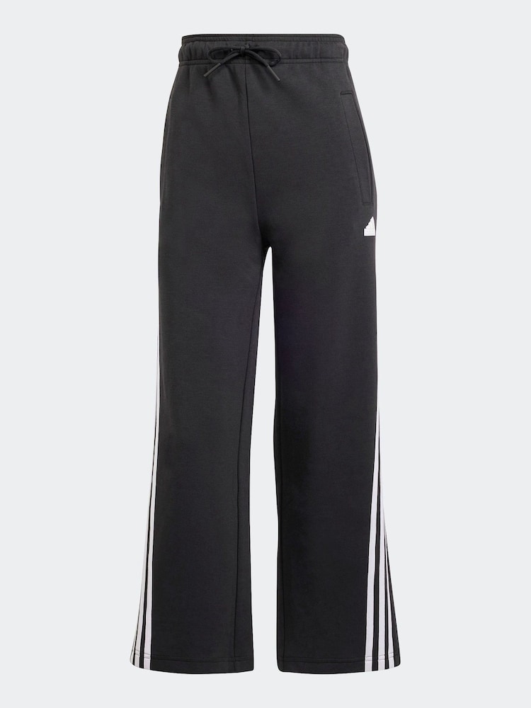 adidas Black Sportswear Future Icons 3-Stripes Open Hem Joggers - Image 6 of 6