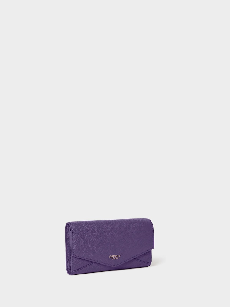 Osprey London Purple The Core Medium Leather Matinee Purse - Image 2 of 6 Osprey London Purple The Core Medium Leather Matinee Purse - Image 2 of 6