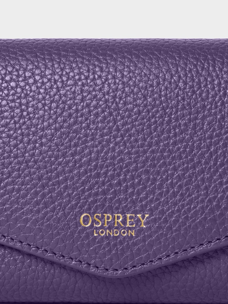 Osprey London Purple The Core Medium Leather Matinee Purse - Image 6 of 6 Osprey London Purple The Core Medium Leather Matinee Purse - Image 6 of 6