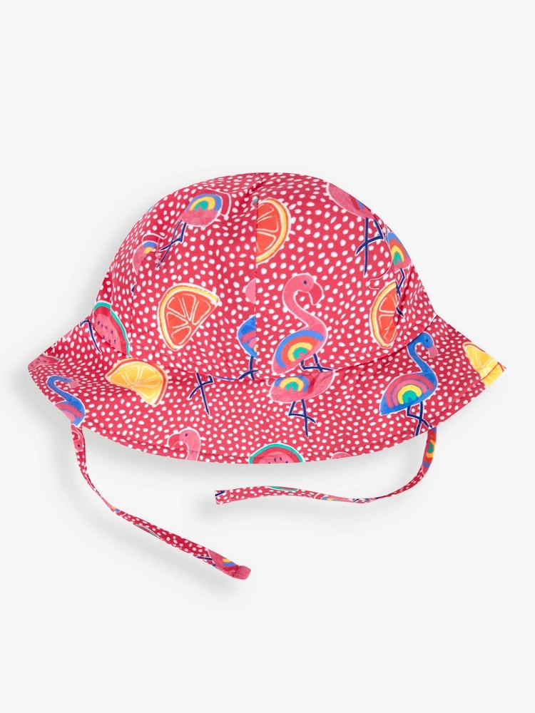 JoJo Maman Bébé Pink Flamingo UPF 50 Floppy Sun Hat - Image 1 of 4
