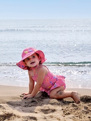 JoJo Maman Bébé Pink Flamingo UPF 50 Floppy Sun Hat - Image 6 of 14