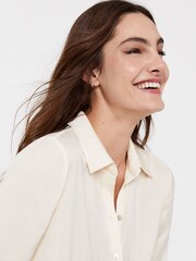 Cortefiel Satin Finish White Shirt - Image 4 of 4