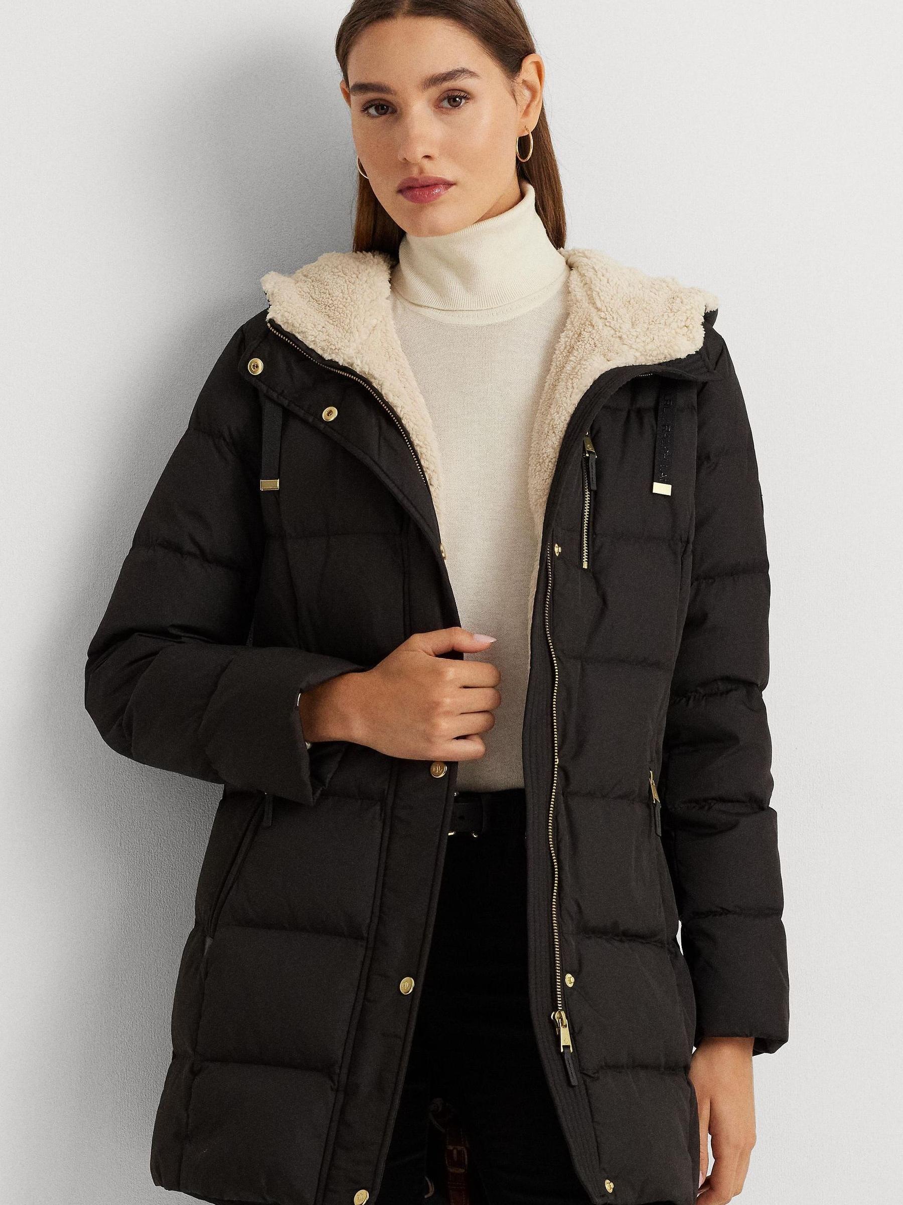 Buy Lauren Ralph Lauren Black Faux-Fur-Trim Hooded Down Puffer Coat from  Next Denmark