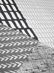 Catherine Lansfield Grey/Black Larsson Geo Duvet Cover and Pillowcase Set - Image 2 of 2