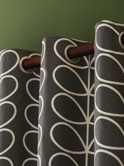 Orla Kiely Grey Eyelet Curtains - Image 2 of 4