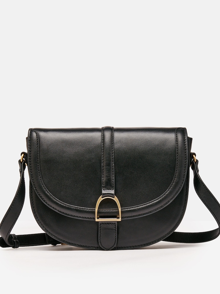 Joules Black Soft Leather Cross Body Bag - Image 1 of 8