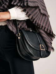 Joules Black Soft Leather Cross Body Bag - Image 8 of 8
