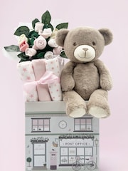 Babyblooms Baby 100% Cotton Pink Welcome Hamper with Frankie Bear Soft Toy - Image 1 of 8