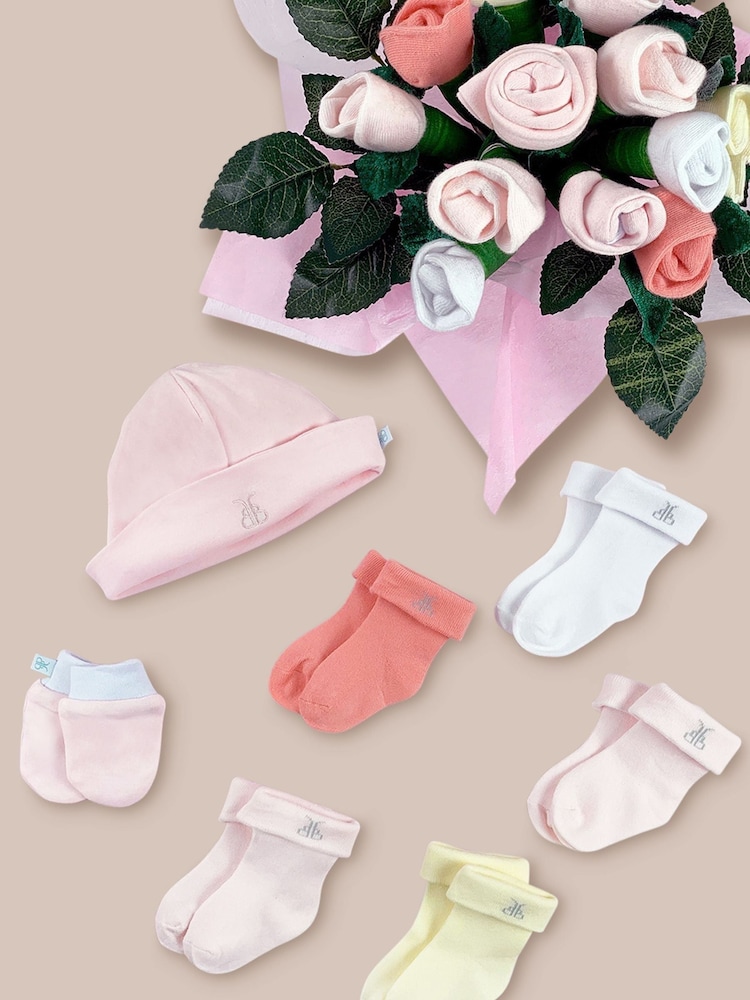 Babyblooms Baby 100% Cotton Pink Welcome Hamper with Frankie Bear Soft Toy - Image 5 of 8