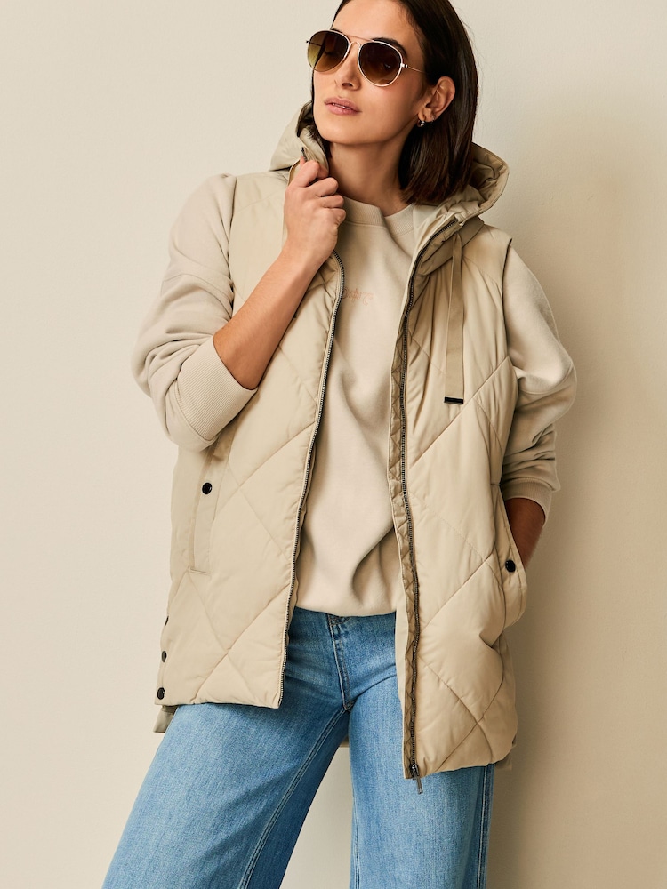 Neutral Quilted Gilet - Image 1 of 7