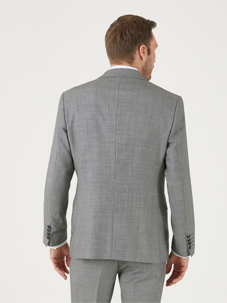 Skopes Watson Silver Grey Tailored Fit Wool Mix Suit Jacket - Image 2 of 4