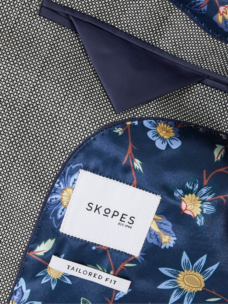 Skopes Watson Silver Grey Tailored Fit Wool Mix Suit Jacket - Image 4 of 4