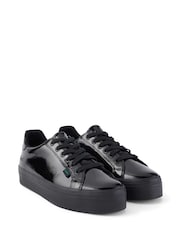 Kickers Black Patent Womens Tovni Stack Leather Trainers - Image 1 of 5