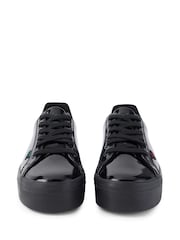 Kickers Black Patent Womens Tovni Stack Leather Trainers - Image 2 of 5